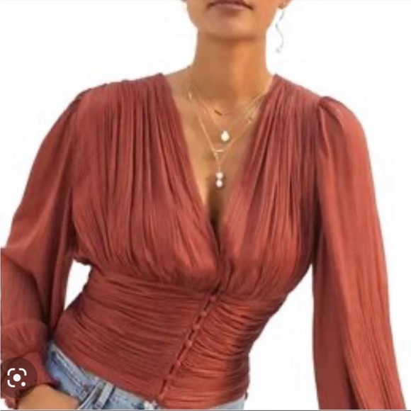 CURRENT AIR - ANTHROPOLOGY BUTTON UP BLOUSE - Picture 2 of 6